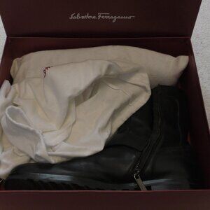 Vintage Salvatore Ferragamo Studio Riding Calf Leather Boot Buckle US 11 D